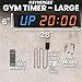 Synergee 28' Workout Interval Timer. Programmable Wall Mounted Gym Timer with Wireless Remote. Tabata EMOTM Stopwatch Count Up/Down MMA Clock