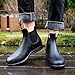 Geweo Gummistiefel Damen Halbhoch Chelsea Herren Wasserdicht Regenstiefel Frauen Atmungsaktiv Stiefel Gummi Kurzschaft Flach Dicke Sohle Arbeitsstiefel Schwarz Gr. 36