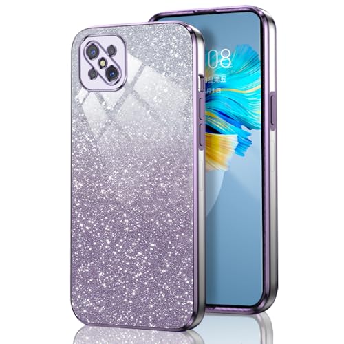 GOGME Glitter Cover per Oppo Reno 4Z 5G (Reno4 Z), Tlaio Elettrolitico Silicone TPU Antiurto Trasparente/Brillare Protective Custodia. Nero