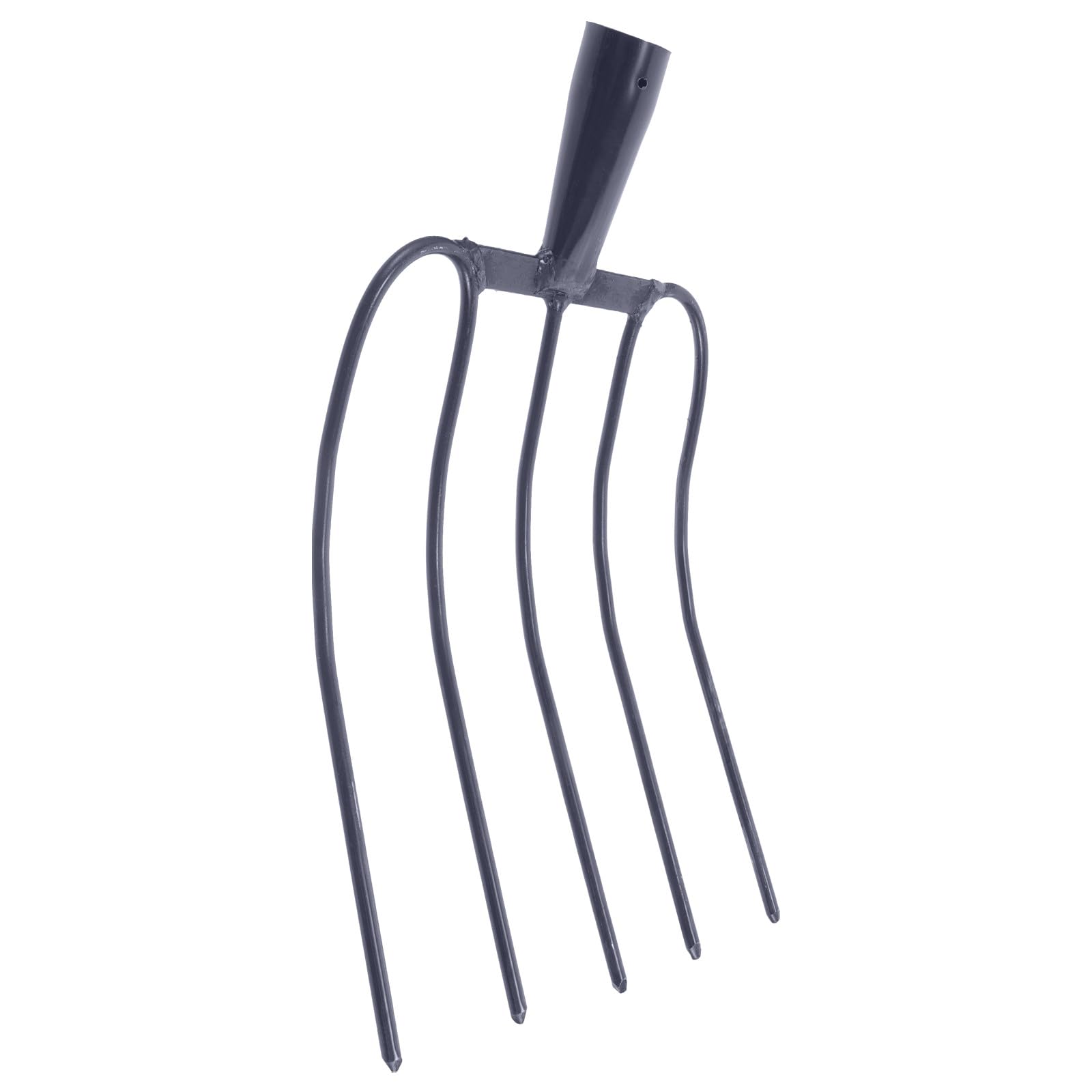 Toyvian Horquilla Agrícola de Hierro para Estiércol de Caballo 5 Púas Sólidas Portátil Herramienta Manual para Jardinería y Cuidado del Césped Uso Doméstico Rural