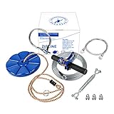 CTSC 75 Foot Zipline Kits for Backyard with Stainless Steel Spring Brake and Seat, Zipline for Kids, Bring Colorful Fun and Enjoyment with the MOST Complete Accessories zipline kit(Up to 250lb) (Blue)