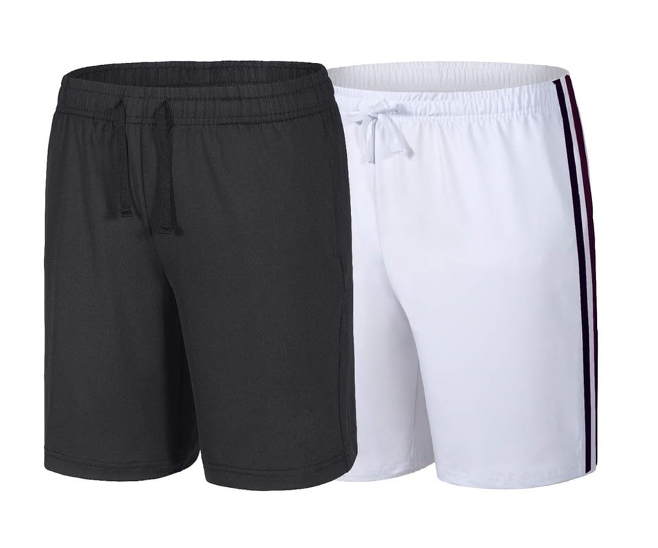 Pack of 2 Sports Polyester Shorts for (Kids,Men,Boys)