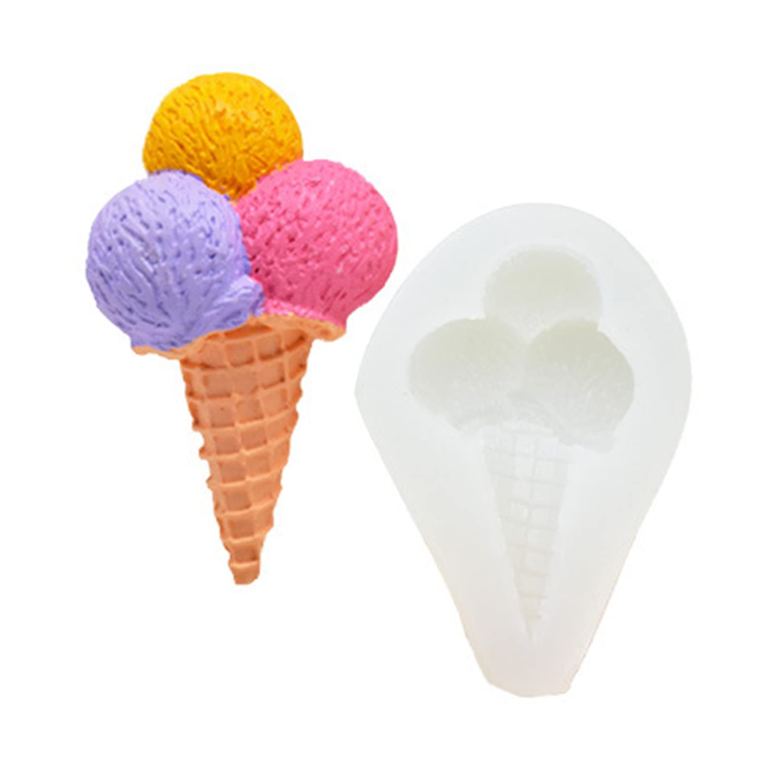 Buxuaaaa Fondant Mold Chocolate Bakeware Creative Silicone Baking Gadget Cake Baking Accessories Ice Cream Shaped 4 St Silicone Candy Molds Shapes