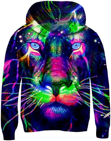 Goodstoworld Unisex 3D Lion Hoodies Kids Size 15 Youth Hooded Novelty Plus Size Clothes Teen Boys Girls Casual 16 Year Old Sweatshirt with Lining Gift Ideas for Teen XXL