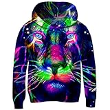 Goodstoworld Unisex 3D Lion Hoodies Kids Size 15 Youth Hooded Novelty Plus Size Clothes Teen Boys Gi