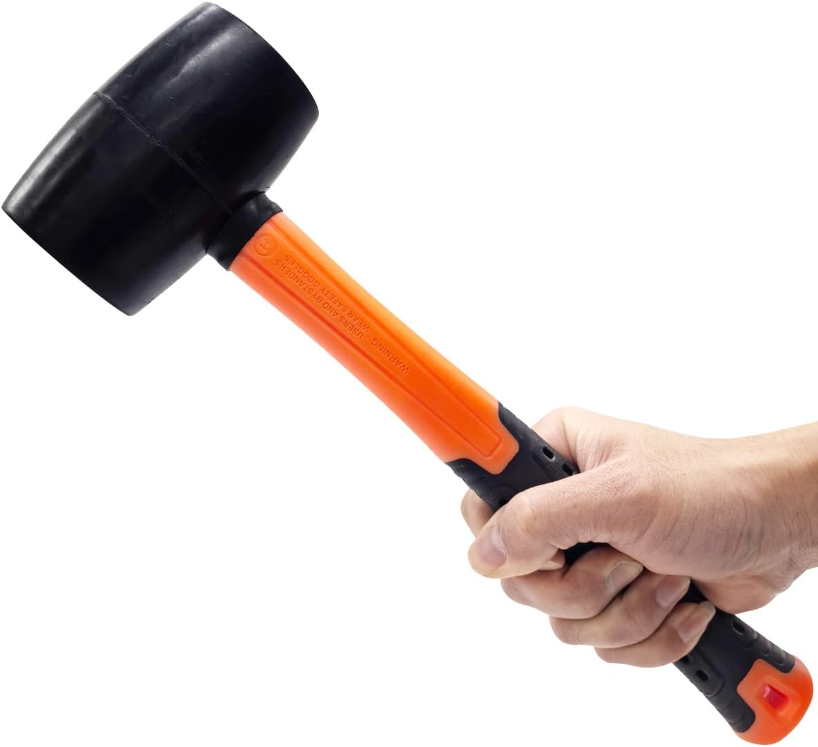 16 oz Rubber Mallet Hammer, Fiberglass Handle Rubber Mallet Hammer, Tools Hammer Floor Tile Installation Rubber Hammer, Soft blow and No Harm