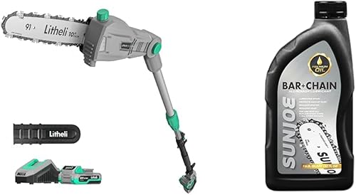 Miniatura 9 de Litheli Sierra de poste U20 para poda de árboles, sierras eléctricas inalámbricas de 8 pulgadas, recortadora de árbol de batería, velocidad de corte