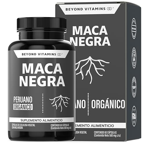 Herbal Plus, Maca Negra | 1000 mg de Maca Negra Peruana Orgánica por cápsula | Sin Azúcar - Suplemento Alimenticio Vegano - Ingredientes NON GMO (60 Cápsulas)