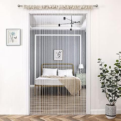 Regal Home Collections Jager Diamond Beaded Curtain Panel with 11 Lines - Rod Pocket Crystal Curtain - Beaded Curtains for Doorways - Beaded Room Divider (40in W x 84in L - 1 Panel, Clear) Cover