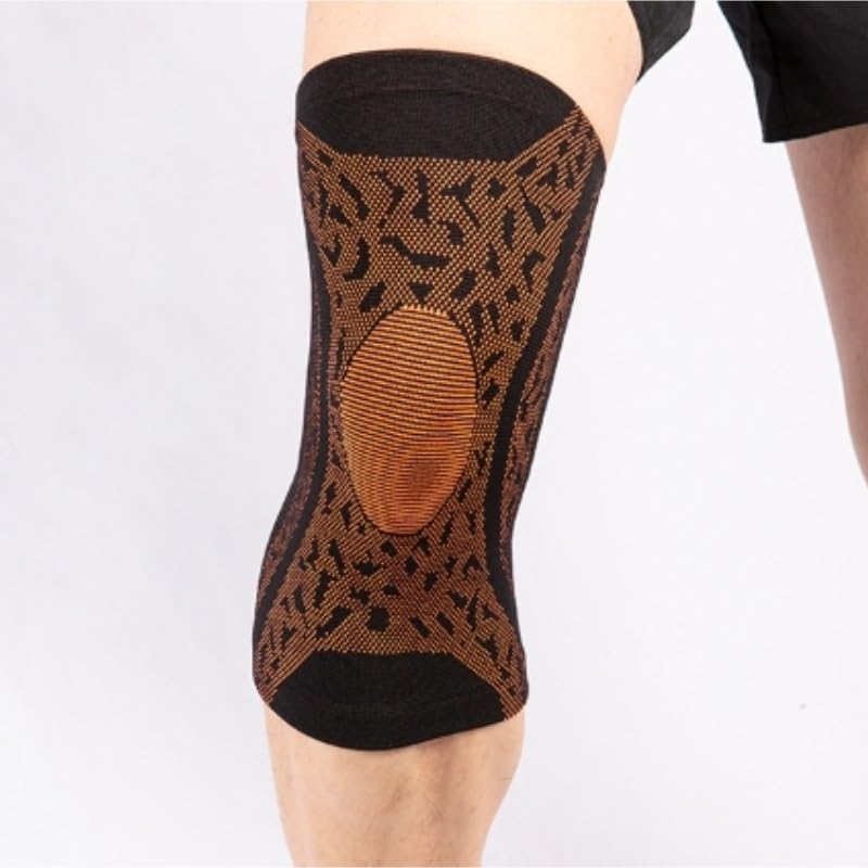 Exercise, protection Knitted Nylon Sports Knee Pads Four-sided Stretch Breathable Sweat-absorbent Silicone Running for Fitness, cycling, running, playing football(Blue,Medium)