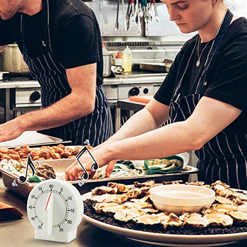 Kitchen Timer, 60 Minutes Mechanical Timer Clock,Kitchen Cooking Timer Clock With Bell Alarm Clock,No Battery Needed, Easy To Read Operate (White) #TOP5