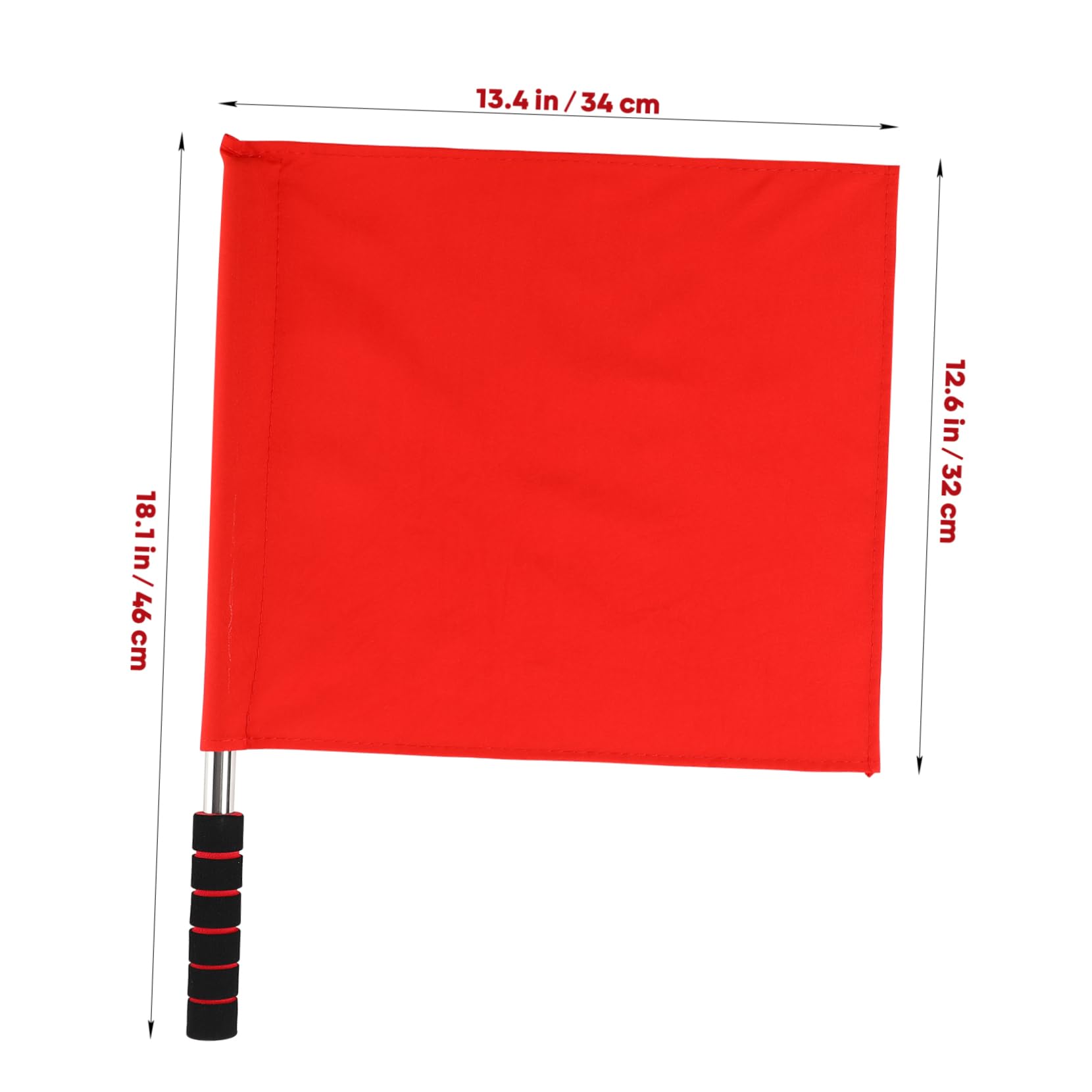 Yardwe 2Pcs Referee Flags Set, Lightweight Stainless Steel Hand Flag Waving Flags for Sports Matches, Red Signal Flags for Volleyball, Football, and Track Events