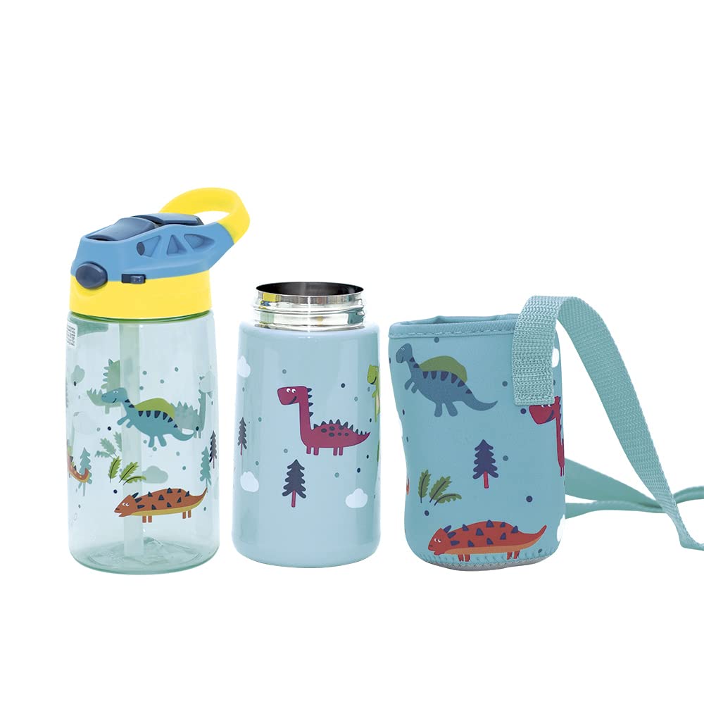 SET BOTELLA TRITÁN Y ACERO CON FUNDA OLMITOS (Azul)