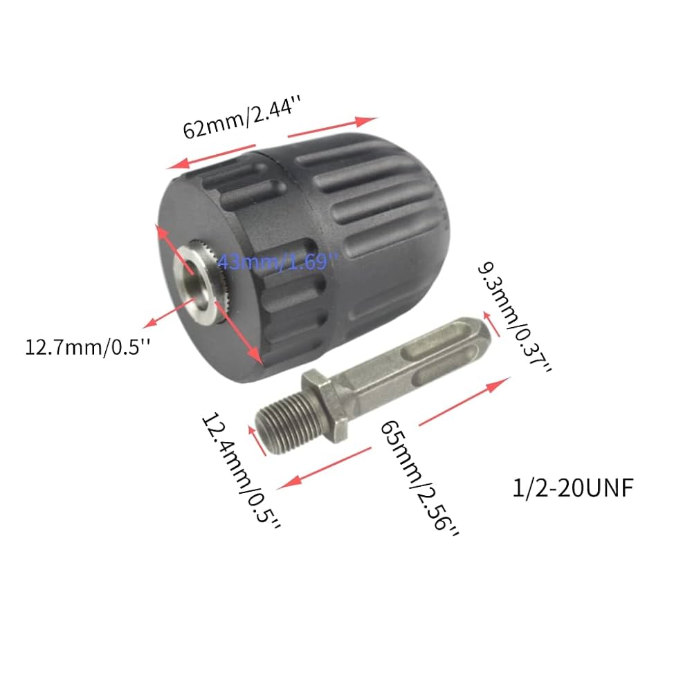 正克 Amazon | CHANCS 1 / 2-20UNF 2.0mm-13mmインパクトドリルツール