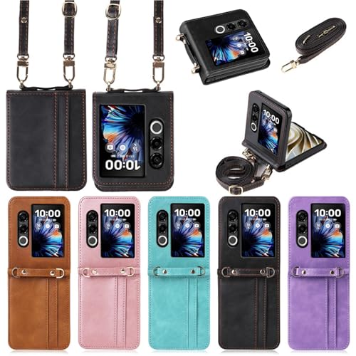 nubia Flip 2 �P�[�X ���|�� �V�����_�[�X�g���b�v�t�� �΂߂��� ���莩�R �����h�~ �܂��݉\ �J�[�h���[�t�� PU���U�[+PC 2�w�\�� �n�C�u���b�h�ϏՌ� �yLitBrian�z77(�^�[�R�C�Y)
