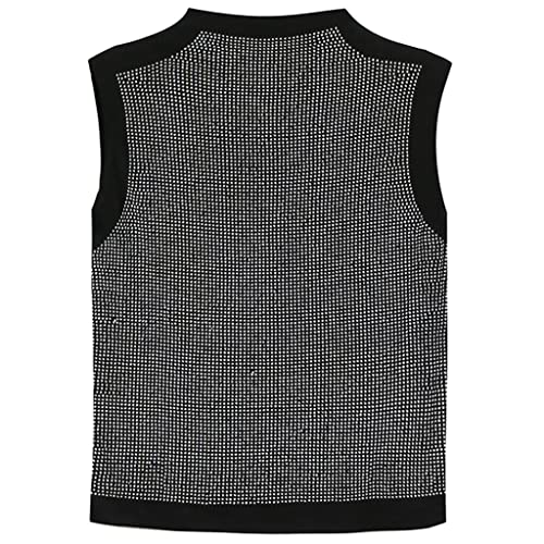 Camiseta de algodón para mujer sin mangas holgada y brillante 3