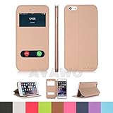 AVAWO for iPhone 6 6S Case, Creative Smart Window View Touch Front Flip Cover Ultra Thin Folio Case for iPhone 6 6S 4.7