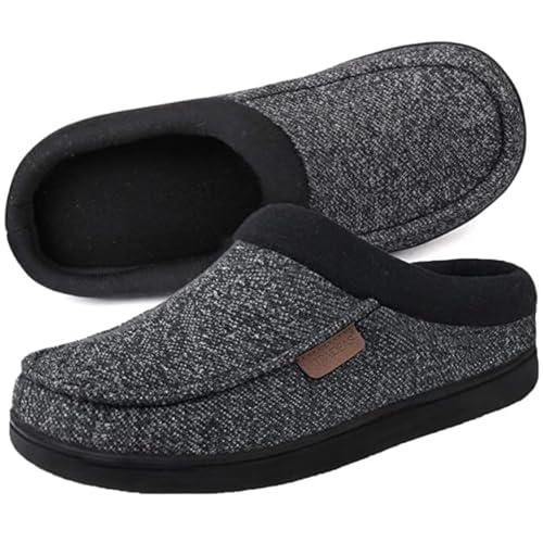 ULTRAIDEAS Men’s Nealon Moccasin Clog Slipper, Slip on Indoor/Outdoor House Shoes