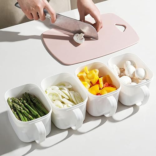 Miniatura 4 de Hemoton Contenedores de almacenamiento de plástico blanco para refrigerador con asa, contenedor de almacenamiento de alimentos, caja Bento,