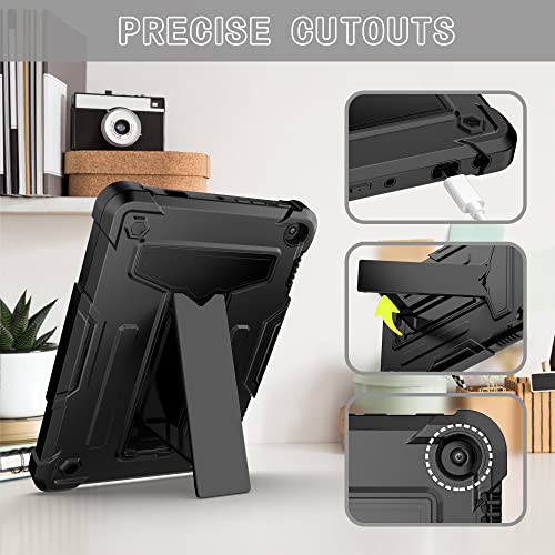 Coque Kindle Fire HD 8 Plus 2024 robuste antichoc hybride noire à support - 4