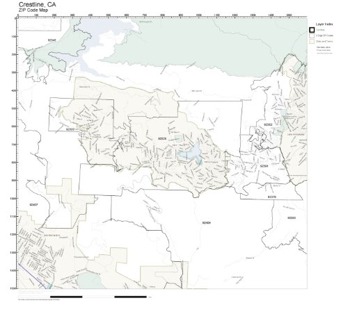 ZIP Code Wall Map of Crestline, CA ZIP Code Map Laminated: Amazon.com ...