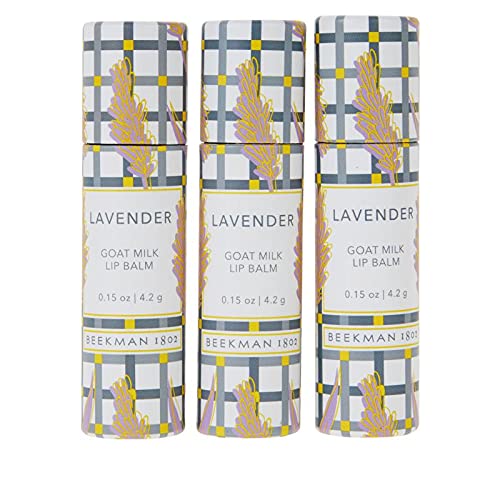 Happy Place Beekman 1802 Goat Milk Lip Balm Trio - Lavender, white, Small, .15 Ounce (738-902)