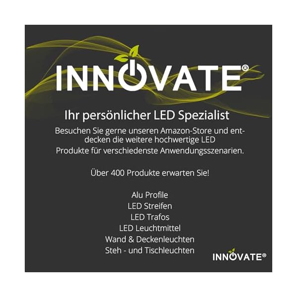 INNOVATE LED Fliesenprofil Alu Profil 2 Meter inkl. Abdeckung - Fliesen - Aluminium für LED Streifen bis 12mm Breite - 2000mm Länge – Bild 10