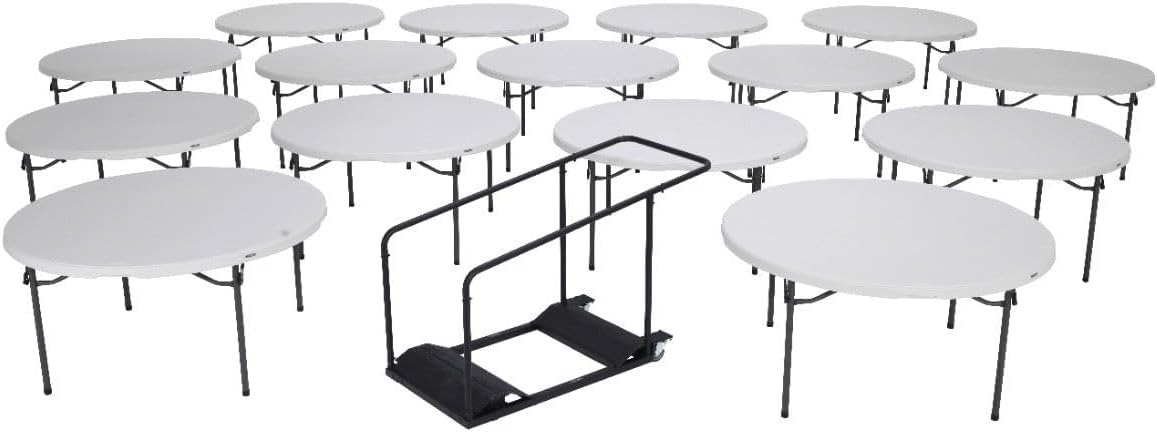 Lifetime 80441 Folding Table and Cart Combo 15 Tables 1 Cart