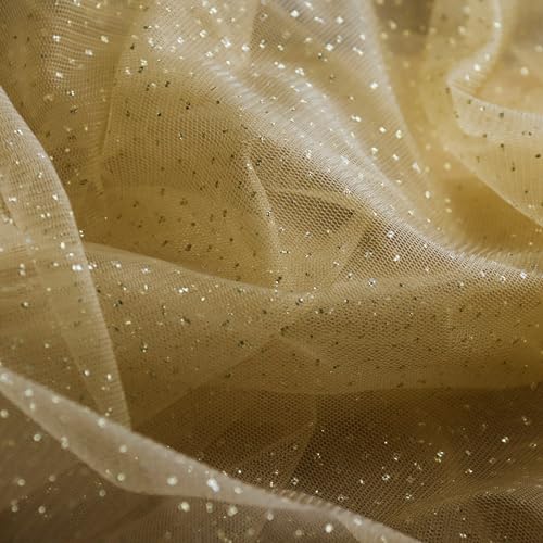 SHAYUAN 60-Inch x 8 Yards Premium Glitter Tulle Fabric Roll – Ideal for Bridal Veils, Tutu Skirts, DIY Crafts, Wedding Decorations, and Photography – Golden Sequin Mesh 9 SHAYUAN 60-Inch x 8 Yards Premium Glitter Tulle Fabric Roll – Ideal for Bridal Veils, Tutu Skirts, DIY Crafts, Wedding Decorations, and Photography – Golden Sequin Mesh - Image 8