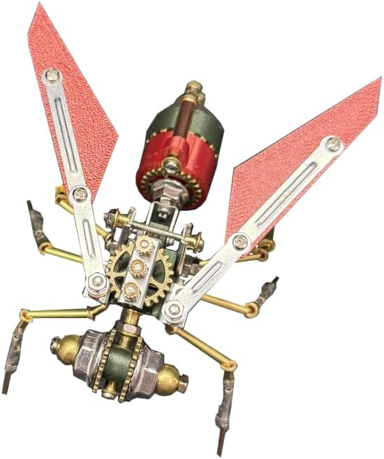 126PCS Fengyi Cruiser B 3D Metal Dragonfly Model Kit, Steampunk Mechanical Insect DIY Assembly, Creative Desk Display Collectible Sculpture for Adults