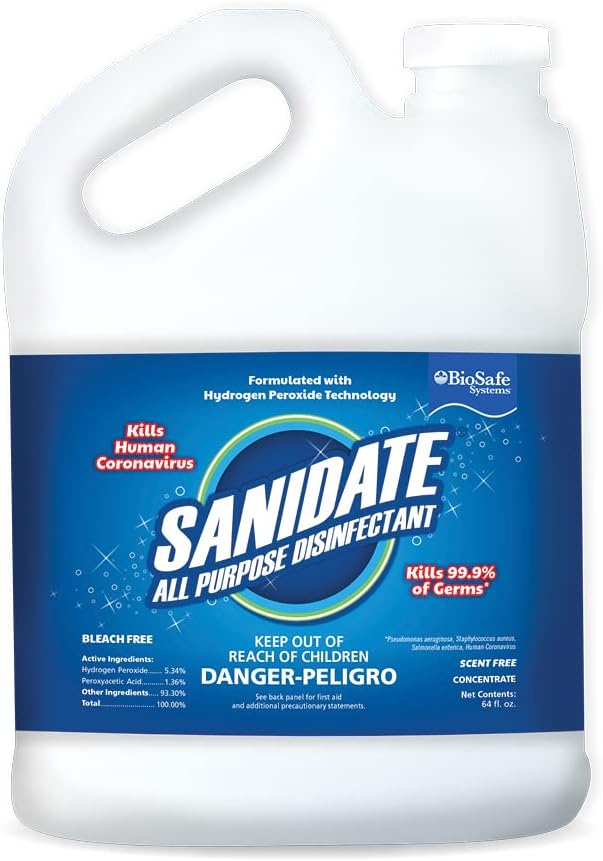 BioSafe Systems SaniDate All Purpose Disinfectant, 2 Gallon, unscented