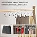 Pants Hanger, IDMAX Trouser Hangers 20 Pcs Space Saving Skirt Hangers with Clips Pant Hangers Adjustable Non-Slip Coat Suit Skirt Hangers Heavy Duty Chrome Clothes Hangers Clothes Hook