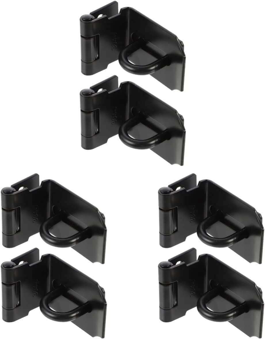 NVSFZGIYG Gate Bolt,Slide Door Lock HaspSlide Hasp,4pcs Sliding Safety Barn Black Cm Nickel X. Angle Buckle Sheds Locks Furniture Accessory Padlock Cabinet Steel for Sta(Blackx3pcs,5.1X3.8CMx3pcs)
