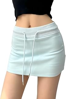 [syvent] スカート スウェットスカート ミニスカート 春秋 夏服 ショート丈 無地 紐 タイト 部屋着 ストレッチ 夏 可愛い おしゃれ レディース 12F064