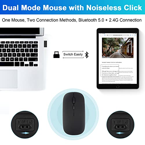 Image of SOPPY Bluetooth Keyboard Case with Mouse for iPad 9th Gen 2021, 8th Gen 2020, 7th Gen 2019 10.2 inch, Air 3 & Pro 10.5 inch, Detachable Wireless Keyboard, Slim Protective Cover, Rechargeable, Black