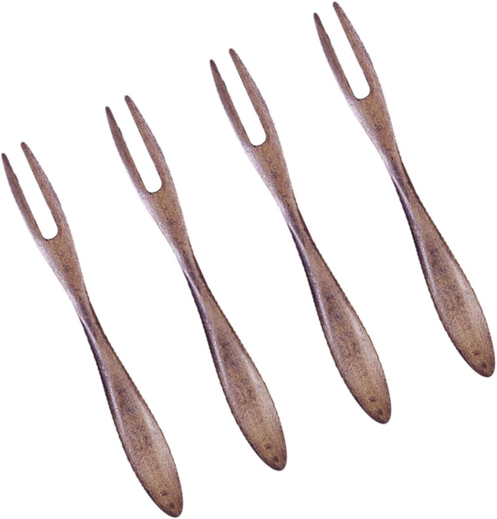 Dinner Forks, 12 Pcs Forks Fruit Fork Dessert Picks Fruit Picks for Party Bamboo Wooden