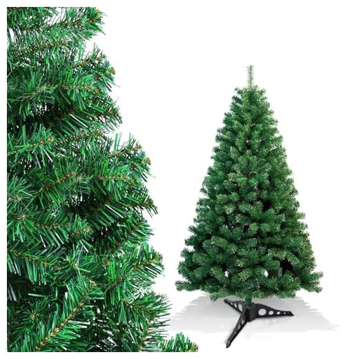 Randaco Sapin de Noël Artificiel de 120 cm avec 200 Pointes - Résistant au feu - en PVC - Vert