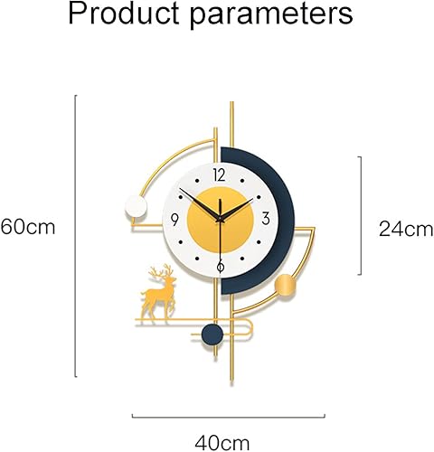 Miniatura 2 de Relojes de pared grandes de 16 x 24 pulgadas para sala de estar, reloj de cuarzo silencioso en metal 3D, diseño de metal de moda, relojes de pared
