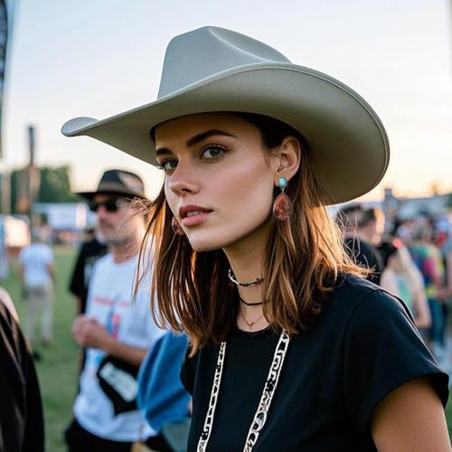 Western Earrings for Women Cowgirl Western Outfit Vintage Concho Oval Turquoise Dangle Earrings Rodeo Country Concert Outfits Rodeo Accessories Gifts2