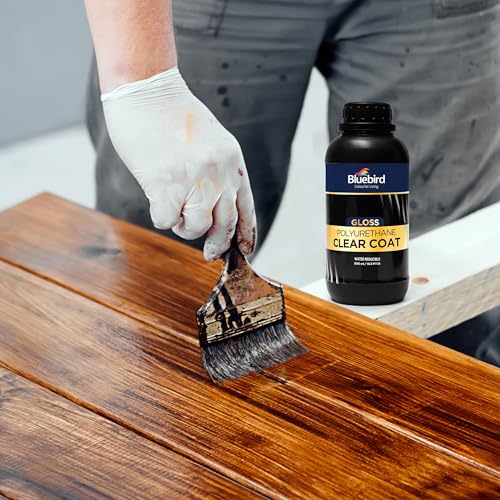 Bluebird 16.9 Fl Oz Polyurethane Clear Coat for Furniture, Paintings, Water-Based Professional Varnish (Gloss)