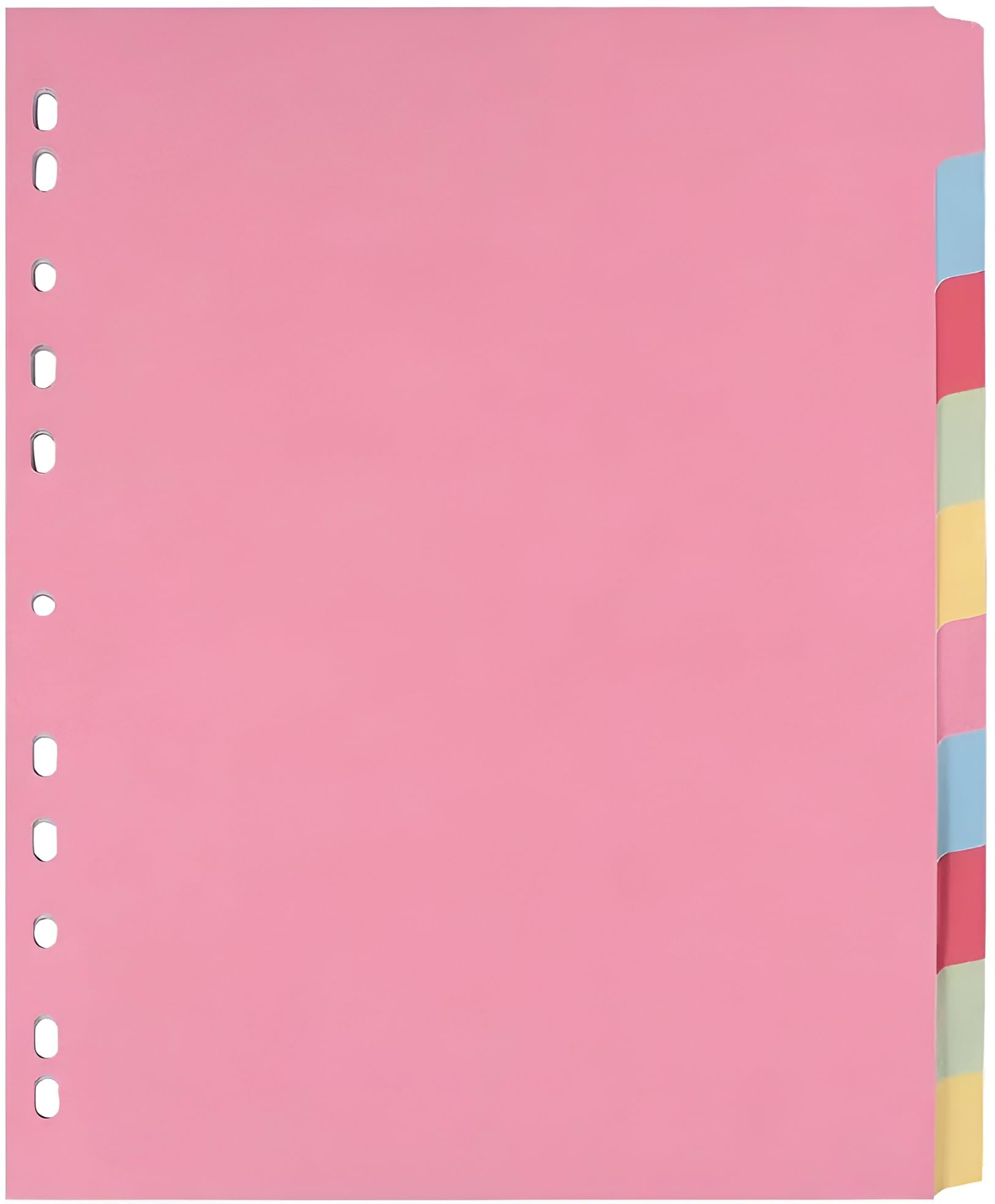 Indigo® Extra Wide A4+ File Dividers – 10 Part Index with Assorted Blank Manilla Tabs, Multipunched & Perforated Card – Pack of 10 for Binders & Filing