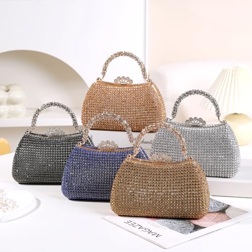 Dreubea Women's Beautiful Tote Evening Bag Fashion Shiny Rhinestone Clutch Handbag4