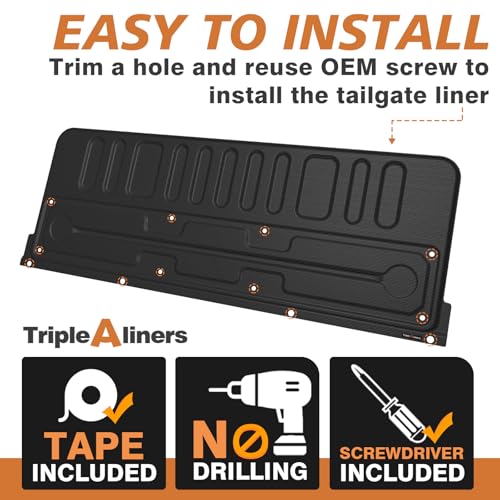 Image of TripleAliners Truck Mat Compatible with 2007-2021 Toyota Tundra Accessories, Tailgate Mat Custom Fit All Weather Protection Pickup Liner, Not Fit Drop-in Liners
