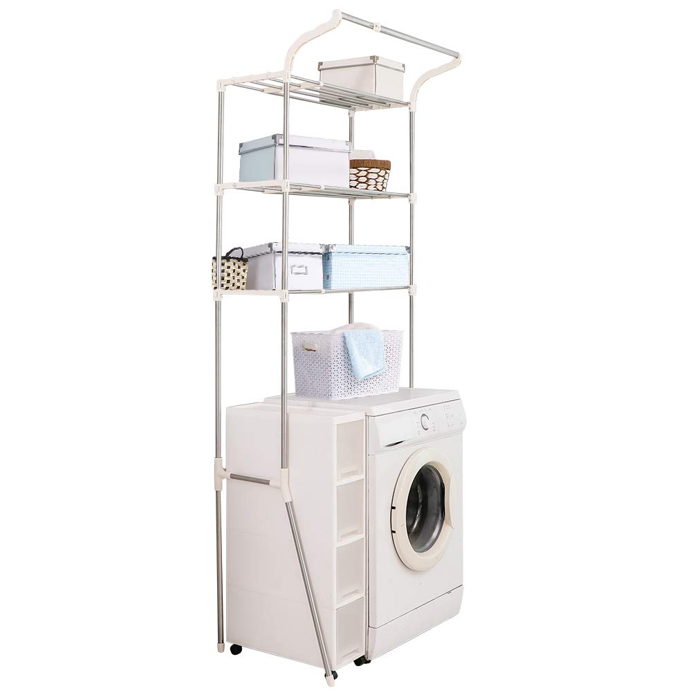Buy BAOYOUNI Adjustable Laundry Shelf Over Toilet Washing Machine