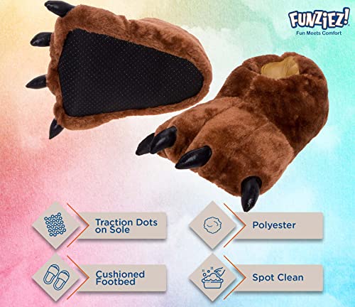 Fuzzy Bear Feet Slippers Womens & Mens, Funny Indoor House Shoes, Animal Stocking Stuffer, Gift Holiday Christmas Hanukkah Pink4