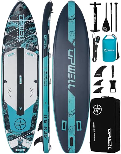 UPWELL 11'6'&times;35' Extra Wide Inflatable Paddle Board, Stand Up Paddle Board, Sup Paddle Boards for...