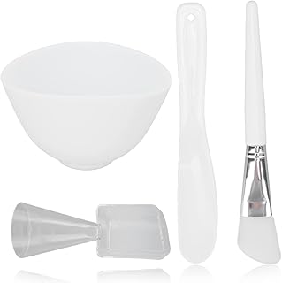 4pcs Face Mask Bowl Set, DIY Face Mask Mixing Bowl Set, Silicone Brush Measuring Spoon Spatula Washable Skin Mask Applicator