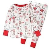 HonestBaby Multipack 2-Piece Pajamas Sleepwear Pjs 100% Organic Cotton for Infant Baby and Toddler Boys, Unisex, Moose N Mugs, 12 Months