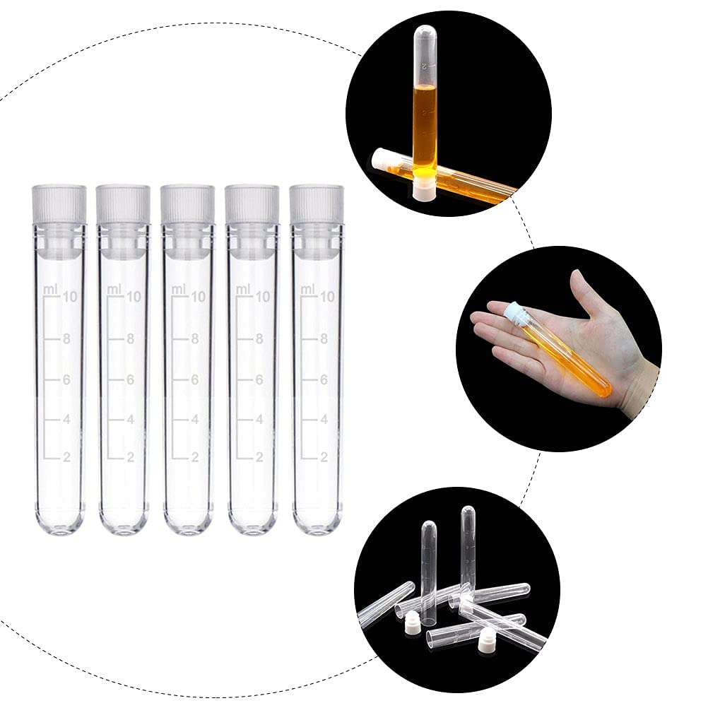 QUNINE 50 Uds. 10ml Laboratorios de plástico Tubos de ensayo congelados Vial Sello contenedores de Muestra