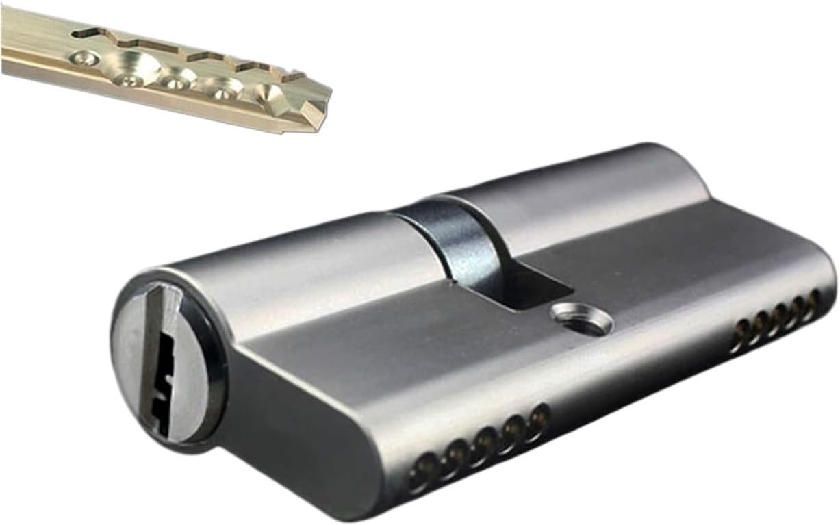Euro Cylinder Lock Door Barrel, 70mm，Heavy Duty Hotel Commercial Grade 2 Door Handle Lever Mortise Lock(70mm32.5add37.5)